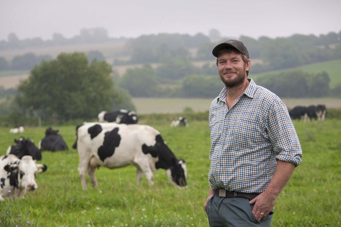 Farmer and cows