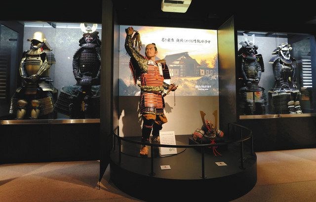 A display of suits of samurai armour at Hamamatsu Castle, Japan