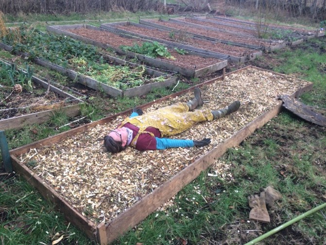 Woodchip raised bed, literally!