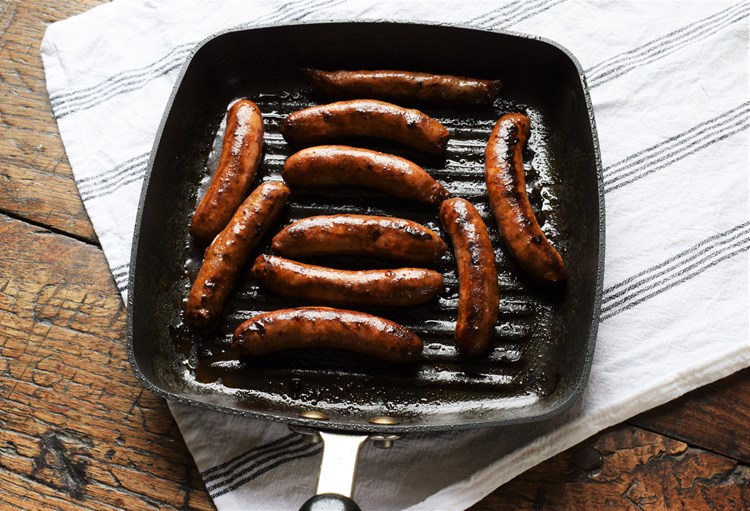 sausages in a pan